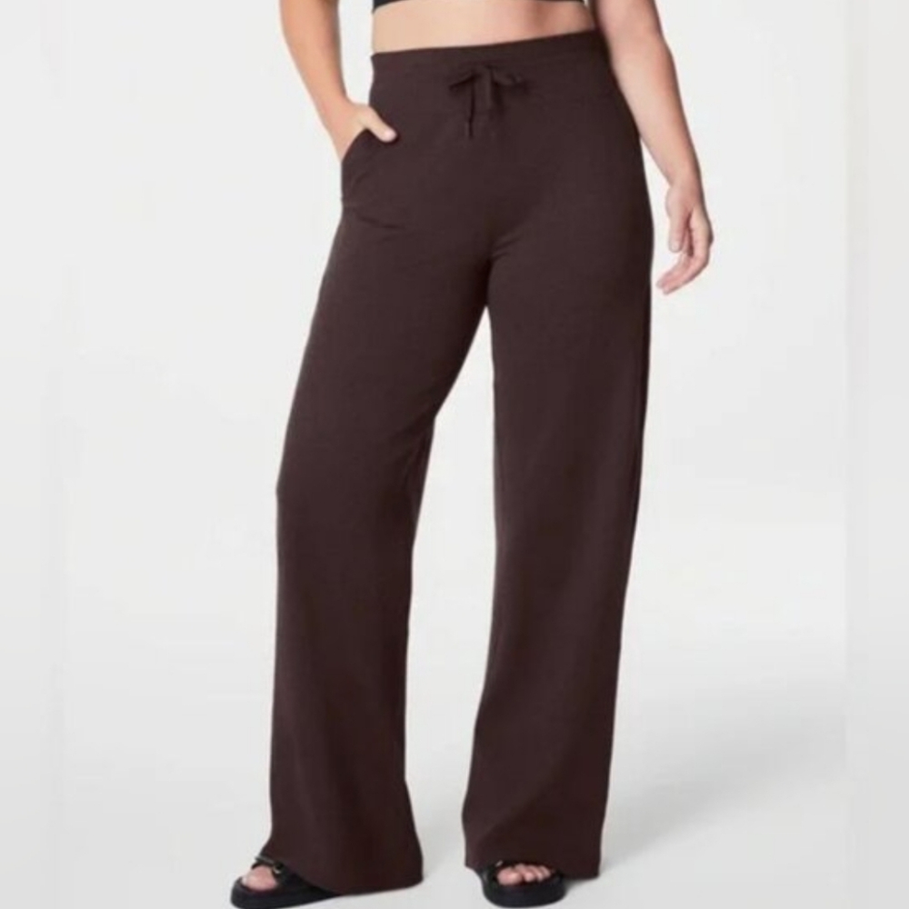 NWT Spanx Sky Soft Wide Leg Pant Truffle Brown Heather SIZE 1X